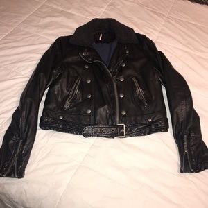 Free People leather coat